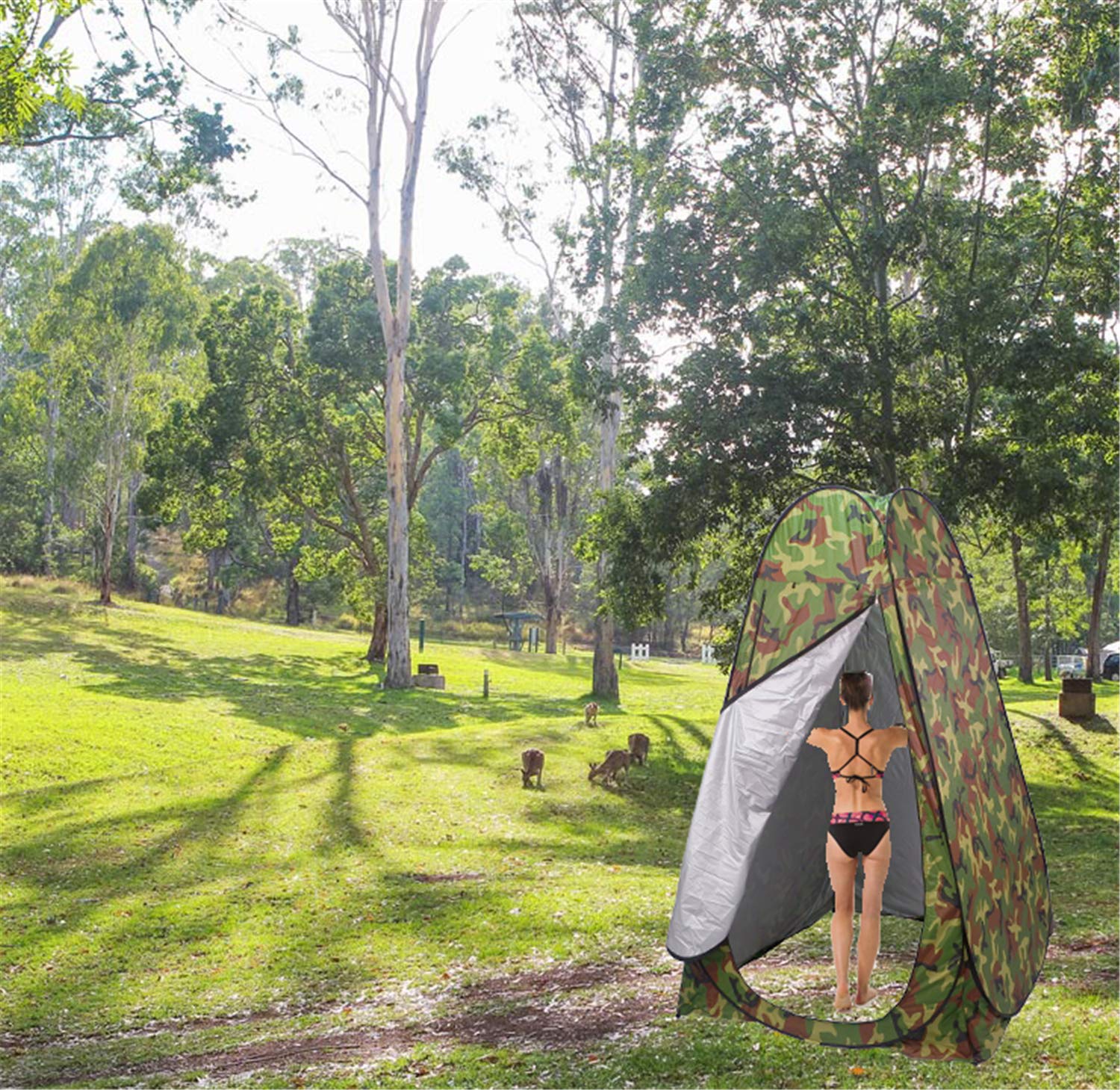 Hongk- Privacy Tent- Pop Up Instant Tent Rain Shelter Tent Shower Toilet Bathroom Portable Changing Room For Beach Hiking Campin