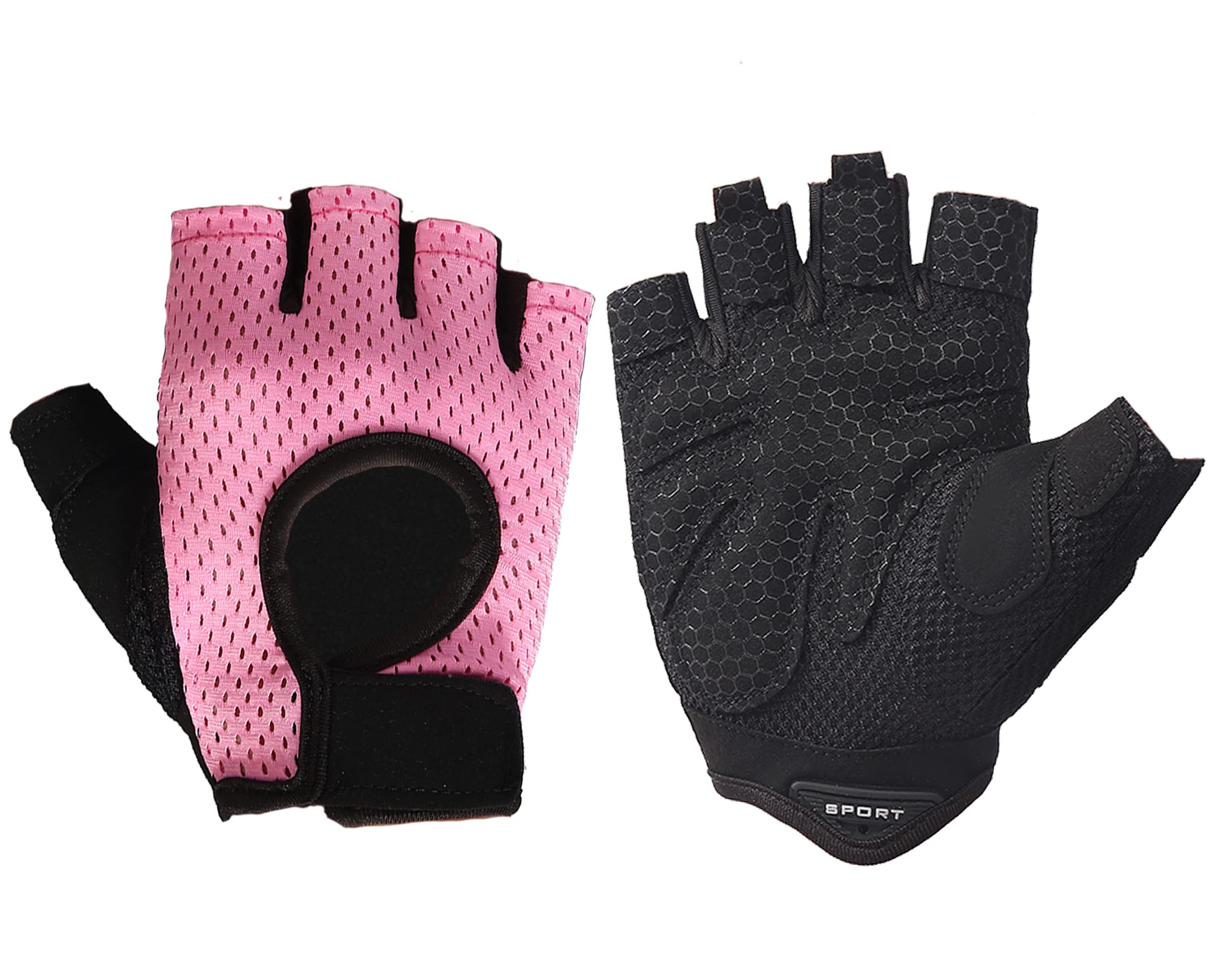 Sujayu Workout Gloves For Women & Men, Gym Gloves Weight Lifting Gloves For Men, Mens Workout Gloves Fitness Gloves (M, Pink)