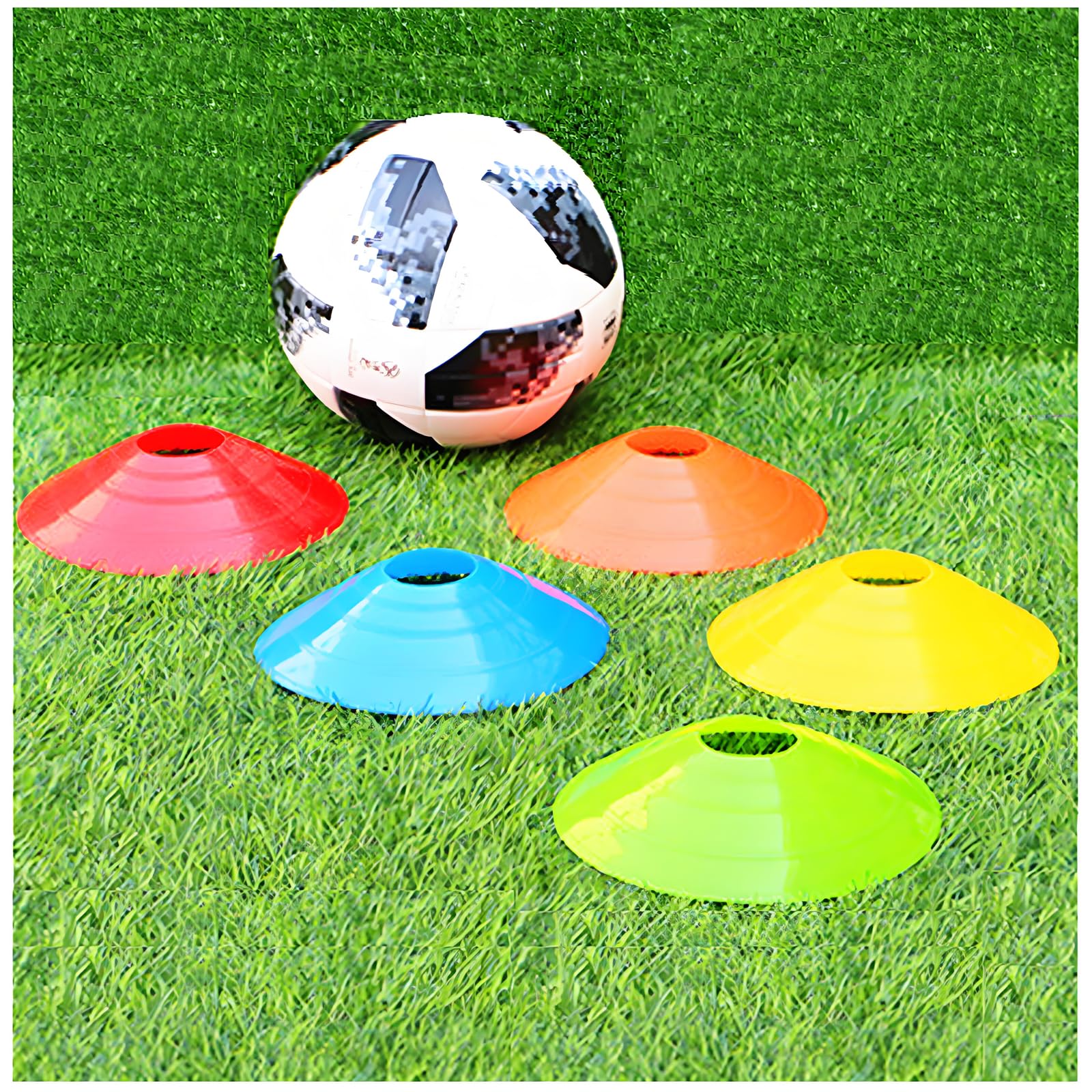 Anslyqa Soccer Cones (Set Of 50) Agility Training Disc Cone With Carry Bag And Holder For Football Basketball Sports Field Cone