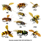 Fishing Flies Kit With Box - Nymphs, Dry, Wet, Streamers, Realistic Flies (Dozen Varieties Bee) 10Pcs