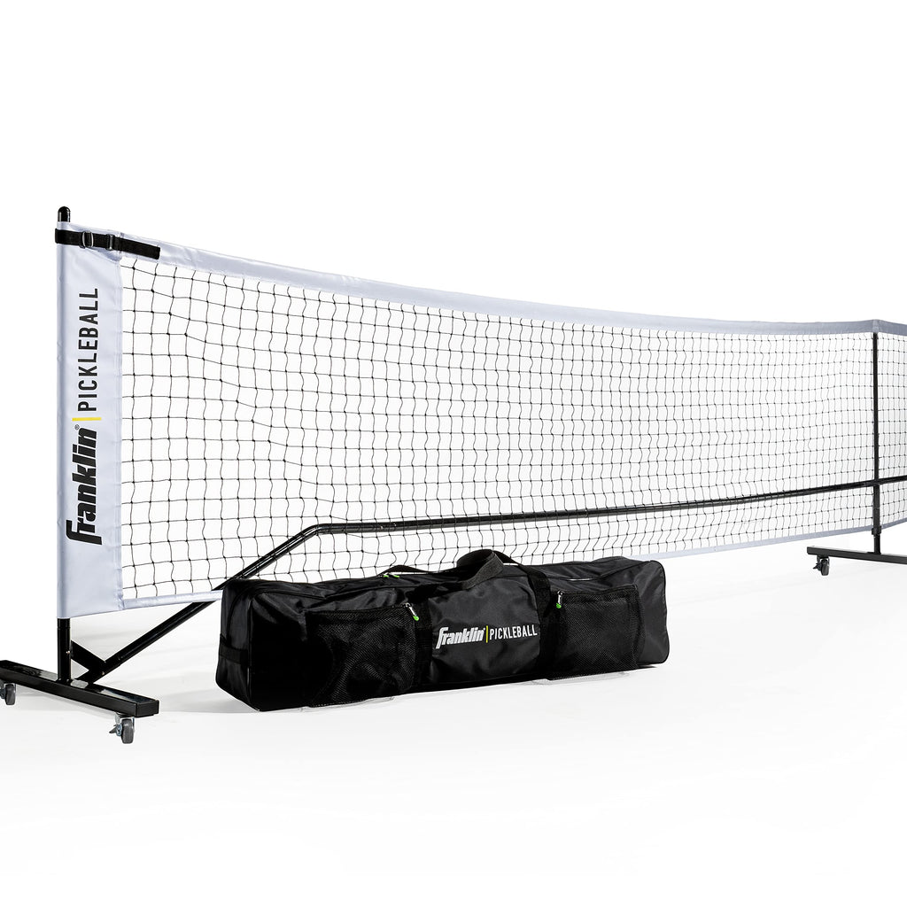 Franklin Sports Pickleball Net - Official Size With Wheels -Superior Portability, White/Black