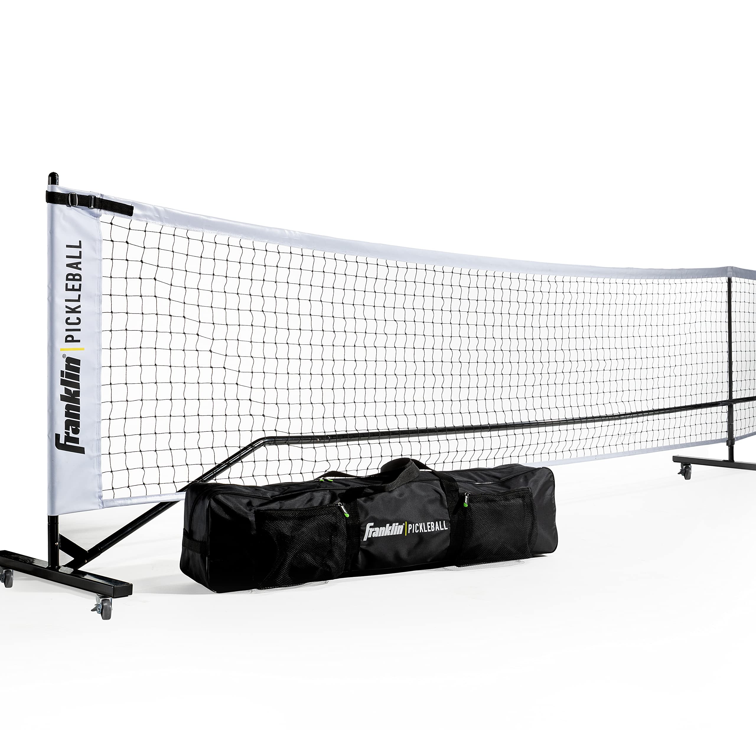 Franklin Sports Pickleball Net - Official Size With Wheels -Superior Portability, White/Black
