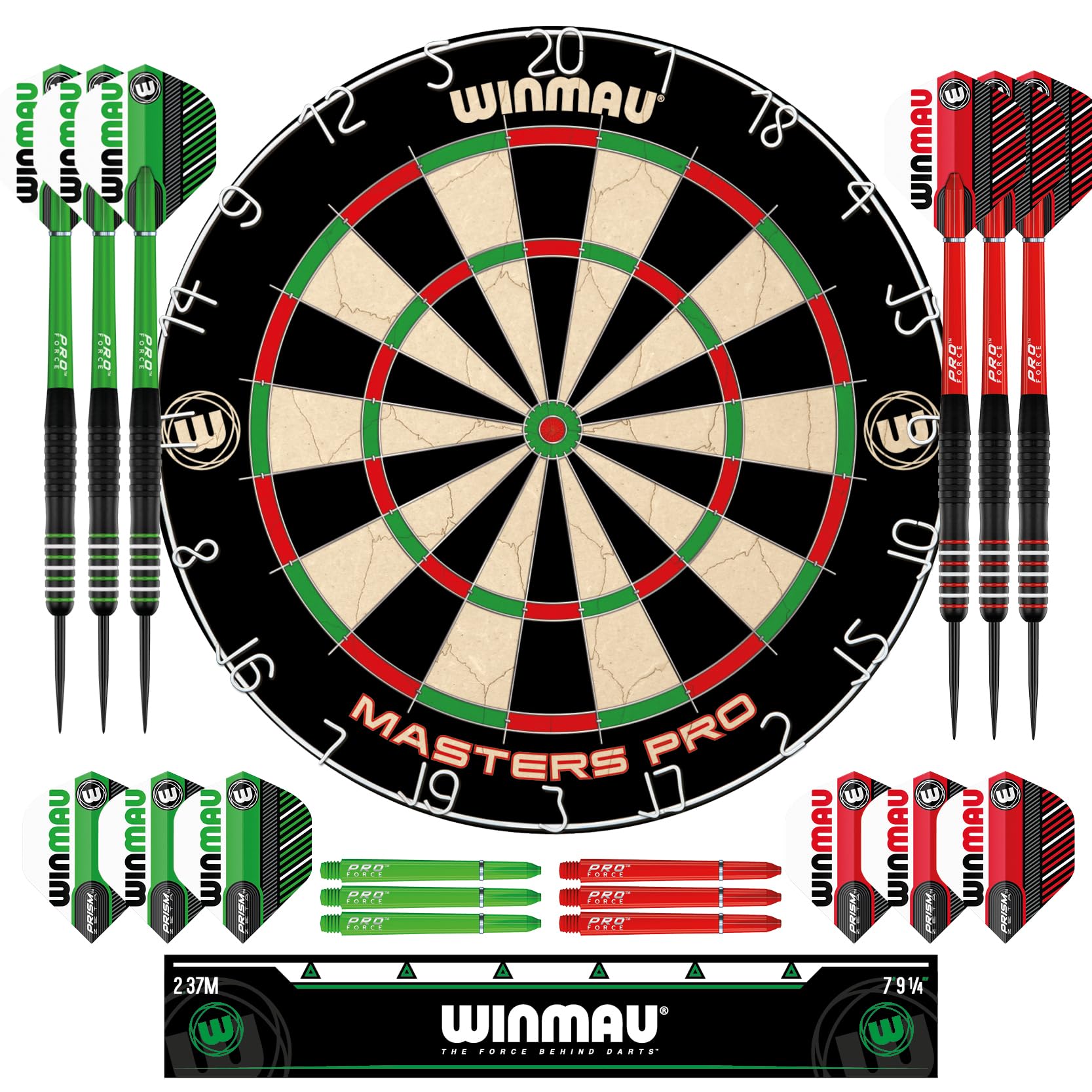 WINMAU Masters Pro Dartboard Set - Complete Dartboard Setup for Home Play & Practice - Easy Installation - Durable Bristle Dartb