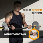 Bells Of Steel 47-In Industrial Ez Bicep Curl Bar - Commercial And Home Gym - Barbell Curl Bar With Titanium-Plated Sleeves And