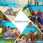 Beach Tent Sun Shelter - 10 X 10 Ft Beach Canopy Upf50+ Uv Protection With Sandbags, Poles, Grond Pegs And Anti-Wind Ropes For F