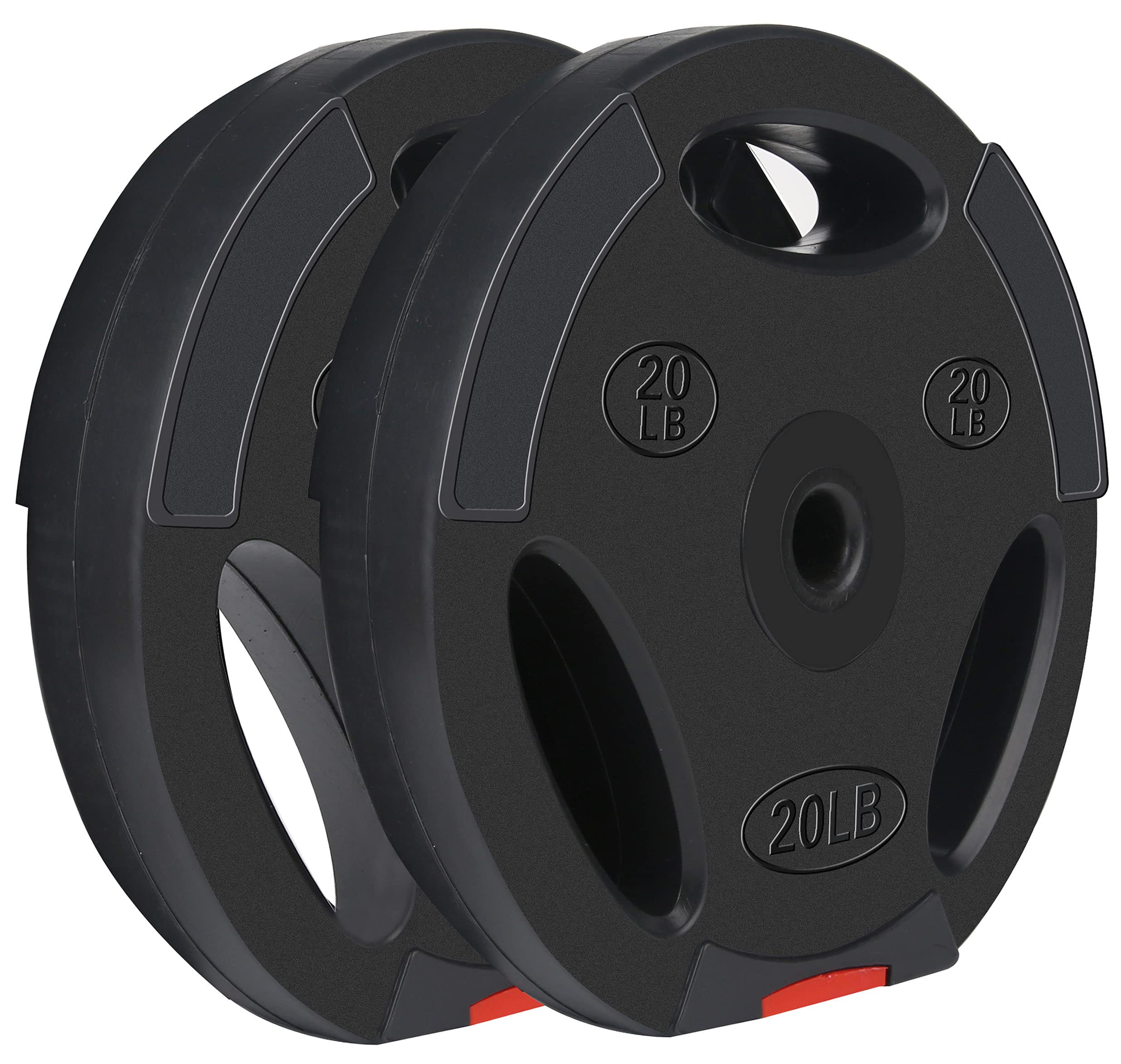 Balancefrom Vinyl Standard 1-Inch Plate Weight Plate For Strength Training And Weightlifting, 20-Pound, Pair