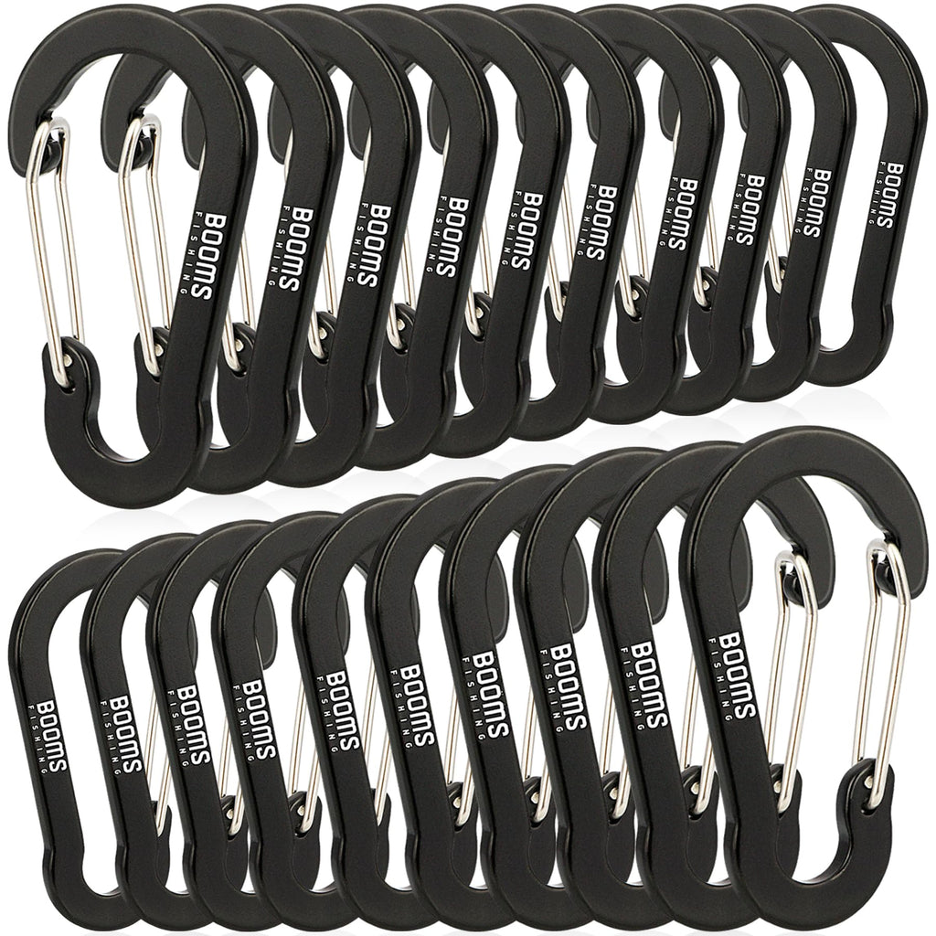 Booms Fishing 20Pack Carabiner Clips: Multi-Use Small Carabiner Clip - 1.57In Mini Keychain Caribeaner Clip For Keys, Camping, H