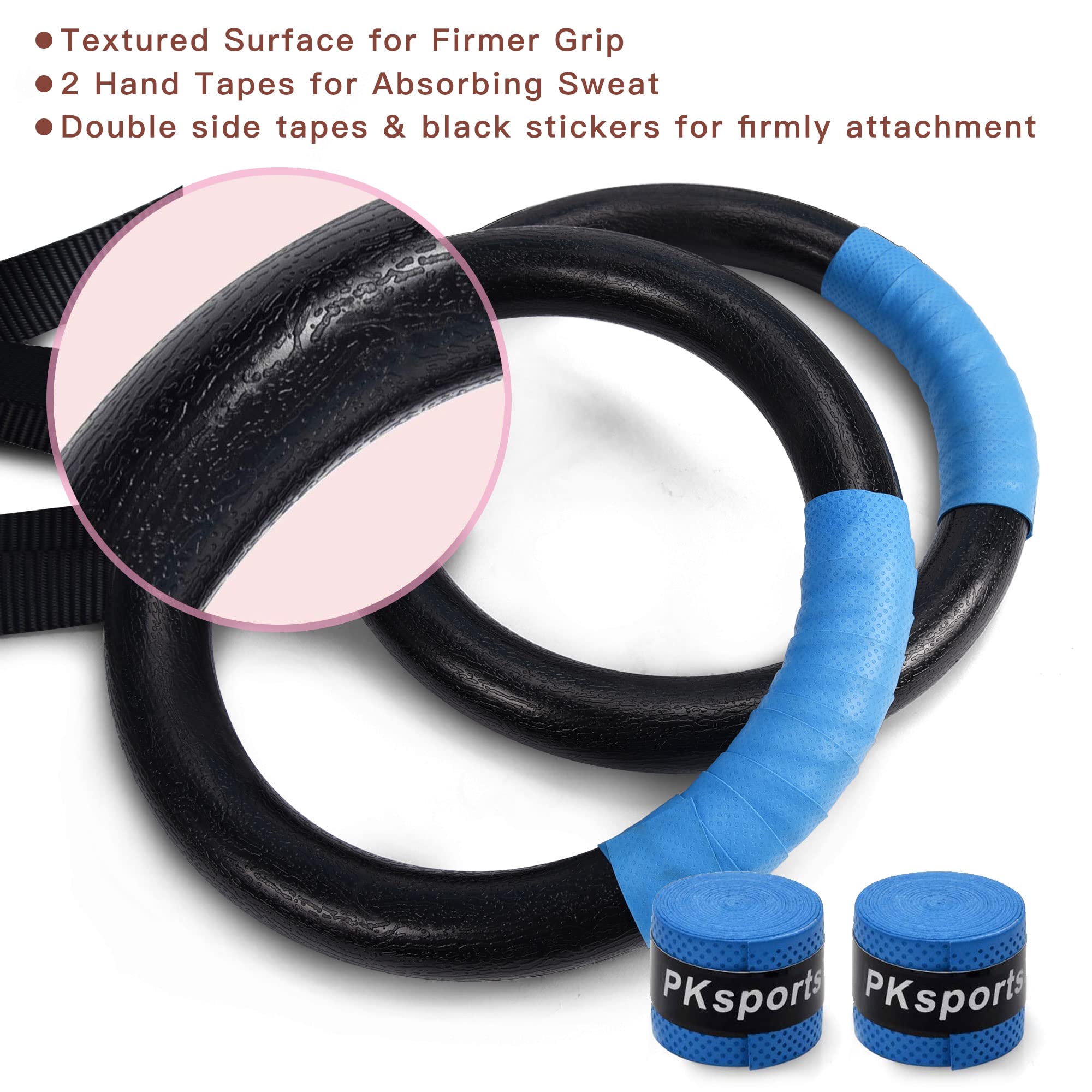 Pacearth Gymnastic Rings 1100Lbs Capacity With 14.76Ft Adjustable Buckle Straps Pull Up Exercise Rings Non-Slip Rings For Home G