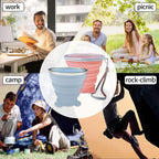 Collapsible Cup, Silicone Collapsible Travel-Cup, Expandable Folding Camping Drinking Cups With Lids Reusable Small Portable Mug