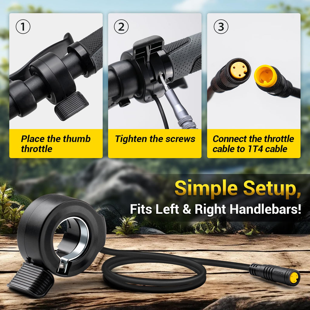 Zeekpowa Thumb Throttle For Bafang 3 Pin Female Connector Speed Throttle For Bbs01B Bbs02B Bbshd Mid Drive Motor Ebike Conversio