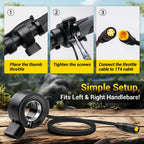 Zeekpowa Thumb Throttle For Bafang 3 Pin Female Connector Speed Throttle For Bbs01B Bbs02B Bbshd Mid Drive Motor Ebike Conversio