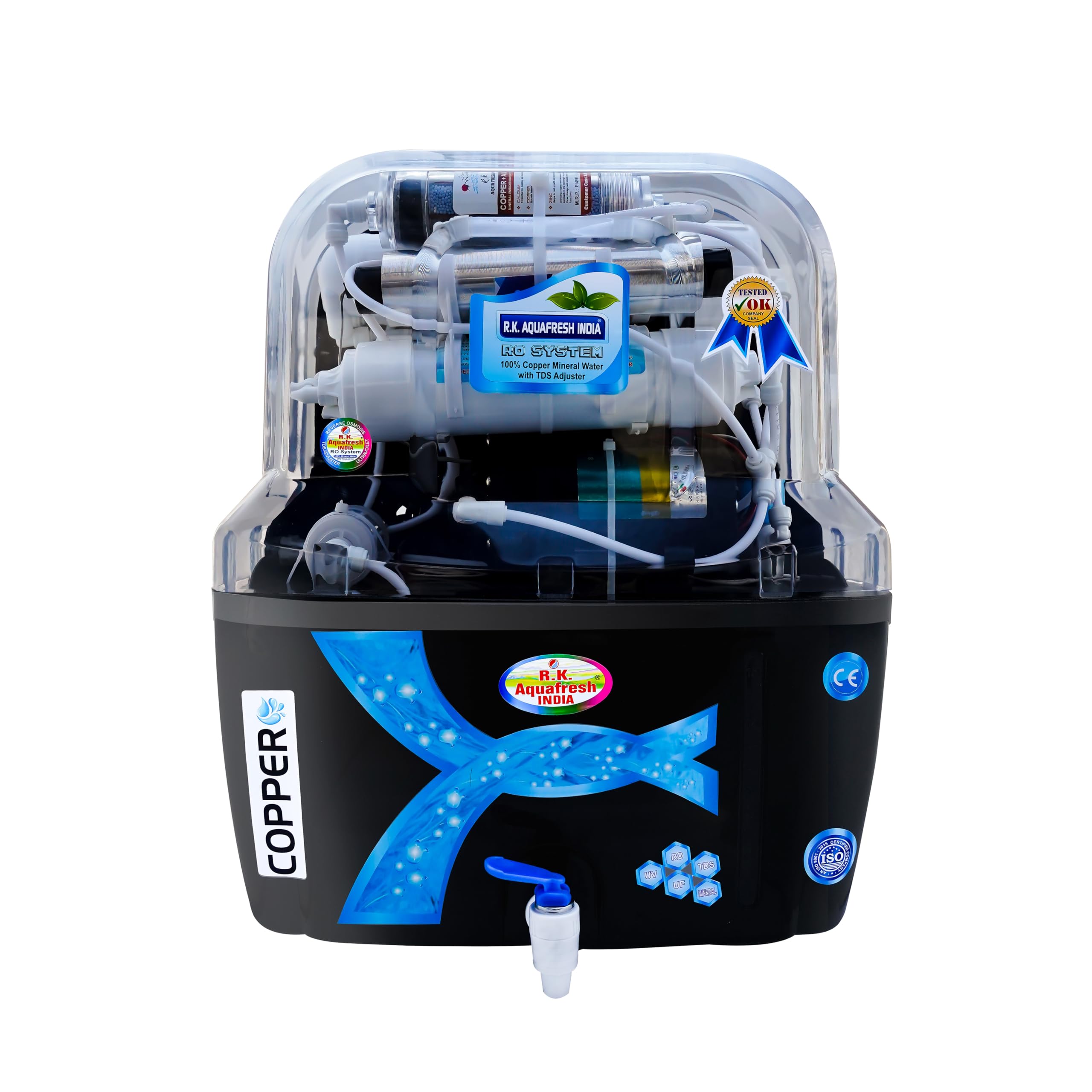 Rk Aquafresh India Water Purifier | Needs No Service For 2 Years | Ro+Uv+Copper+Alkaline | 10-Stage Purifier | 4-In-1 Health Boo