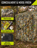 Tidewe Hunting Blind 270Full See Through With Windproof Curtain, Silent Magnetic Door & Sliding Windows, 2-3 Person Pop Up Groun