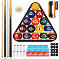Outus 71pcs Pools Table Accessories Billiards Balls with Triangle Stand Pool Cue Chalks Cue Spot Sticker Brush(Standard Style Ba