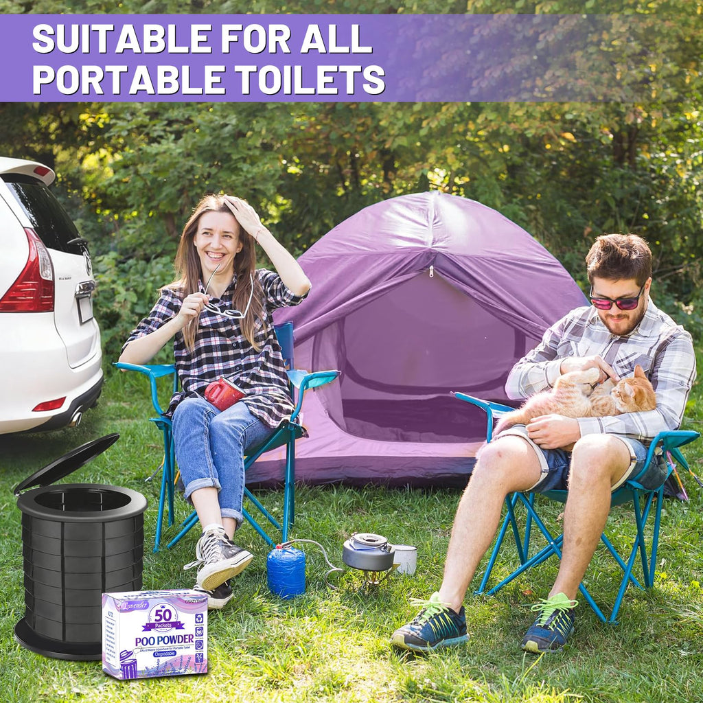 CRAZYTHUR 50PCS Poo Gel and Portable Toilet Gel with Lavender Scent, Camping Toilet Gels, Porta Potty Chemicals, Portable Toilet