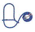 Weaver Leather Livestock Poly Rope Sheep Halter With Snap, Hurricane Blue/Royal Blue/Rose, Average
