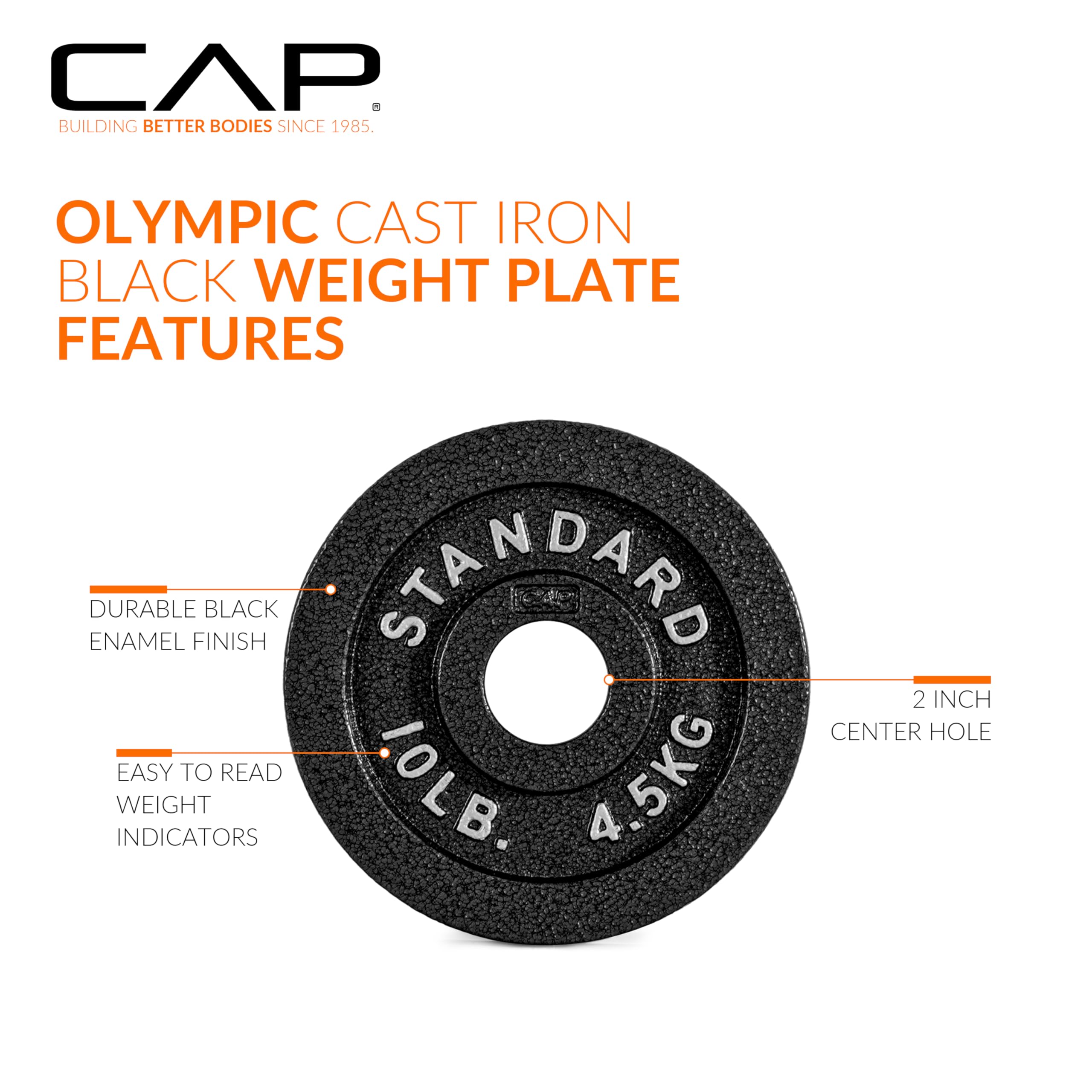 CAP Barbell 2-Inch Olympic Grip Plate, 10-Pounds