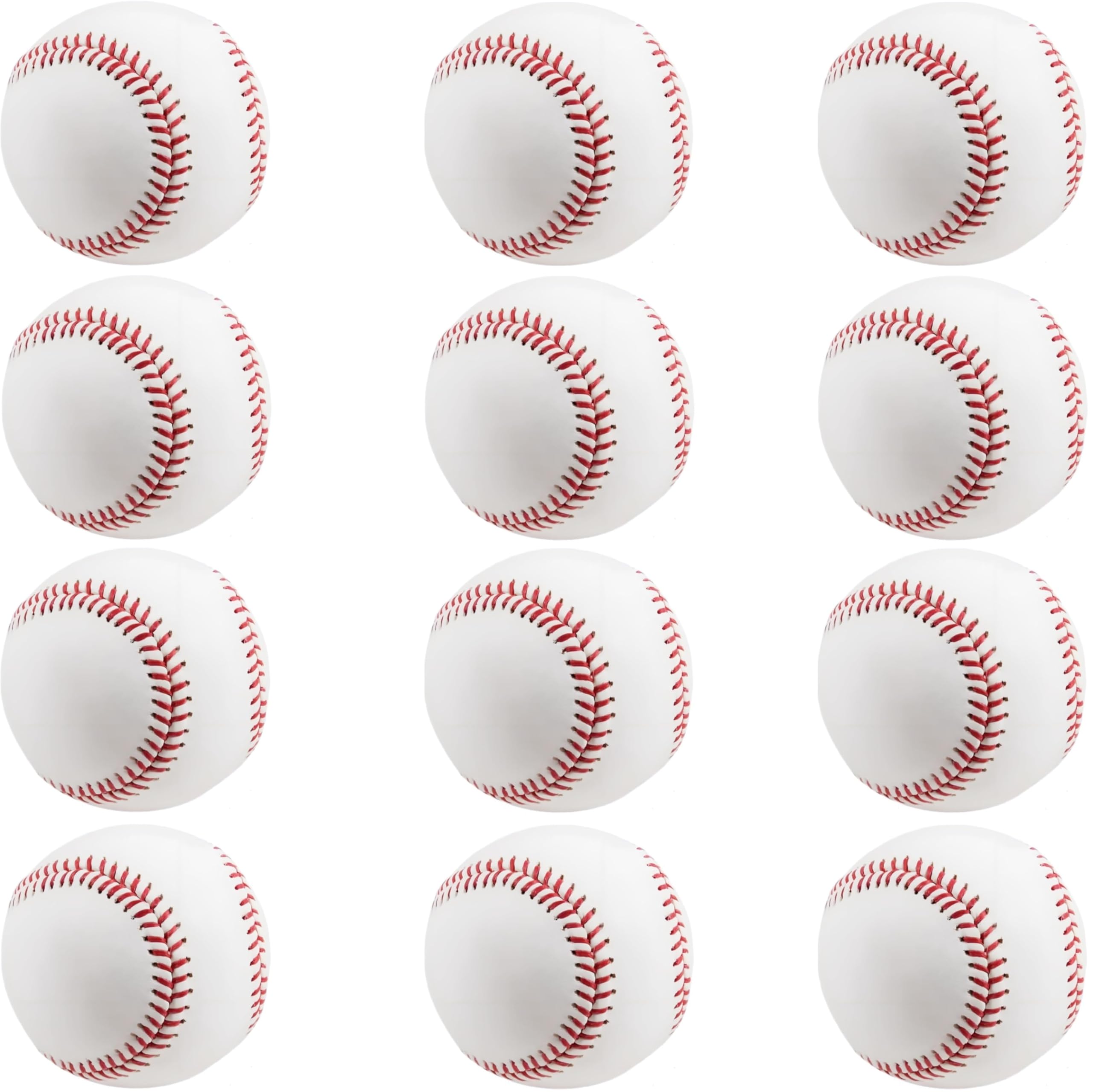 Rarapop 12 Pack Tee Ball Practice Baseball, Reduced Impact Kids Safety Baseballs, Unmarked Tballs Training Baseballs Rubber Fill