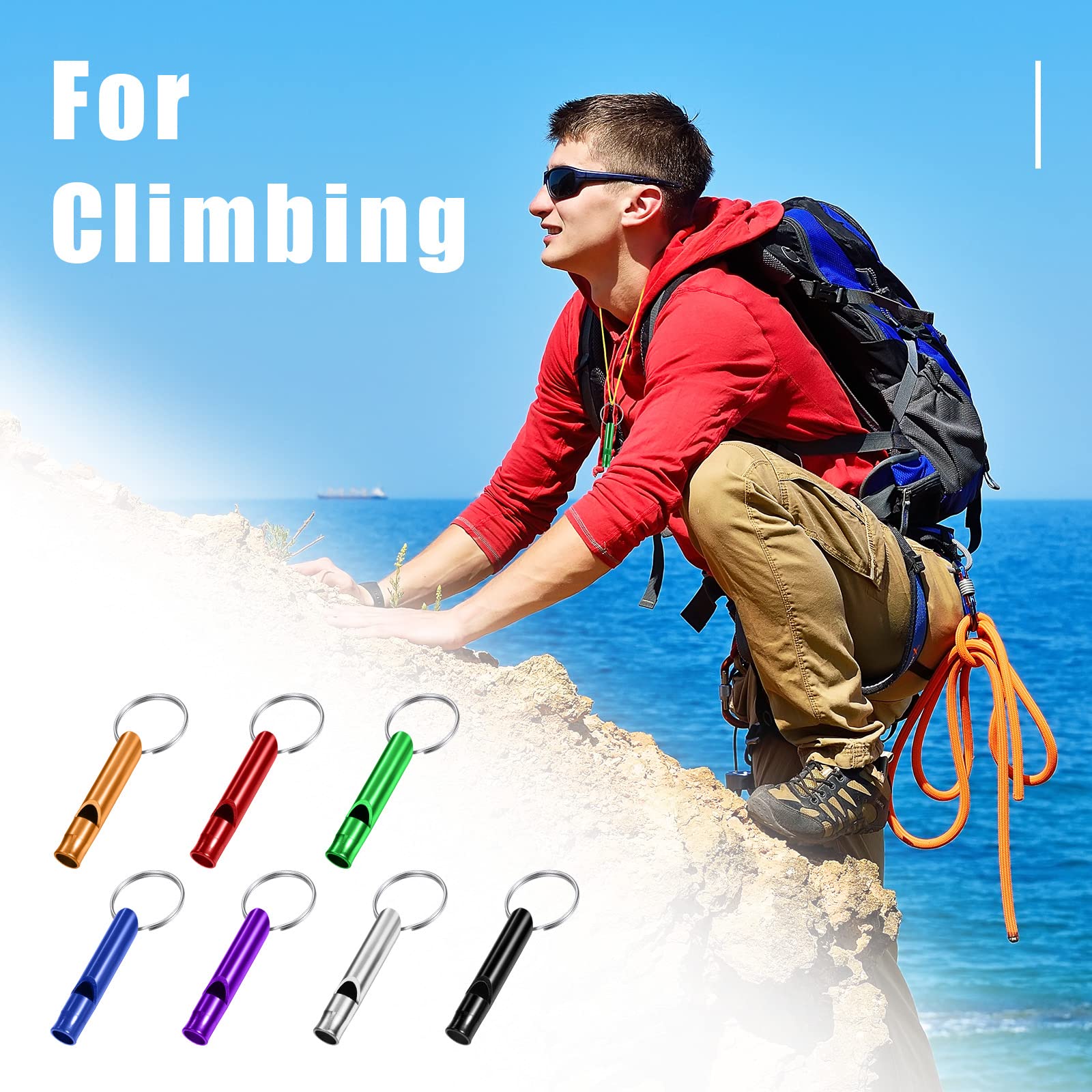 Konohan 105 Aluminum Emergency Whistle With Keychain Safety Survival Whistle Sturdy Light Whistle Keychain Whistle Loud Sound Ca