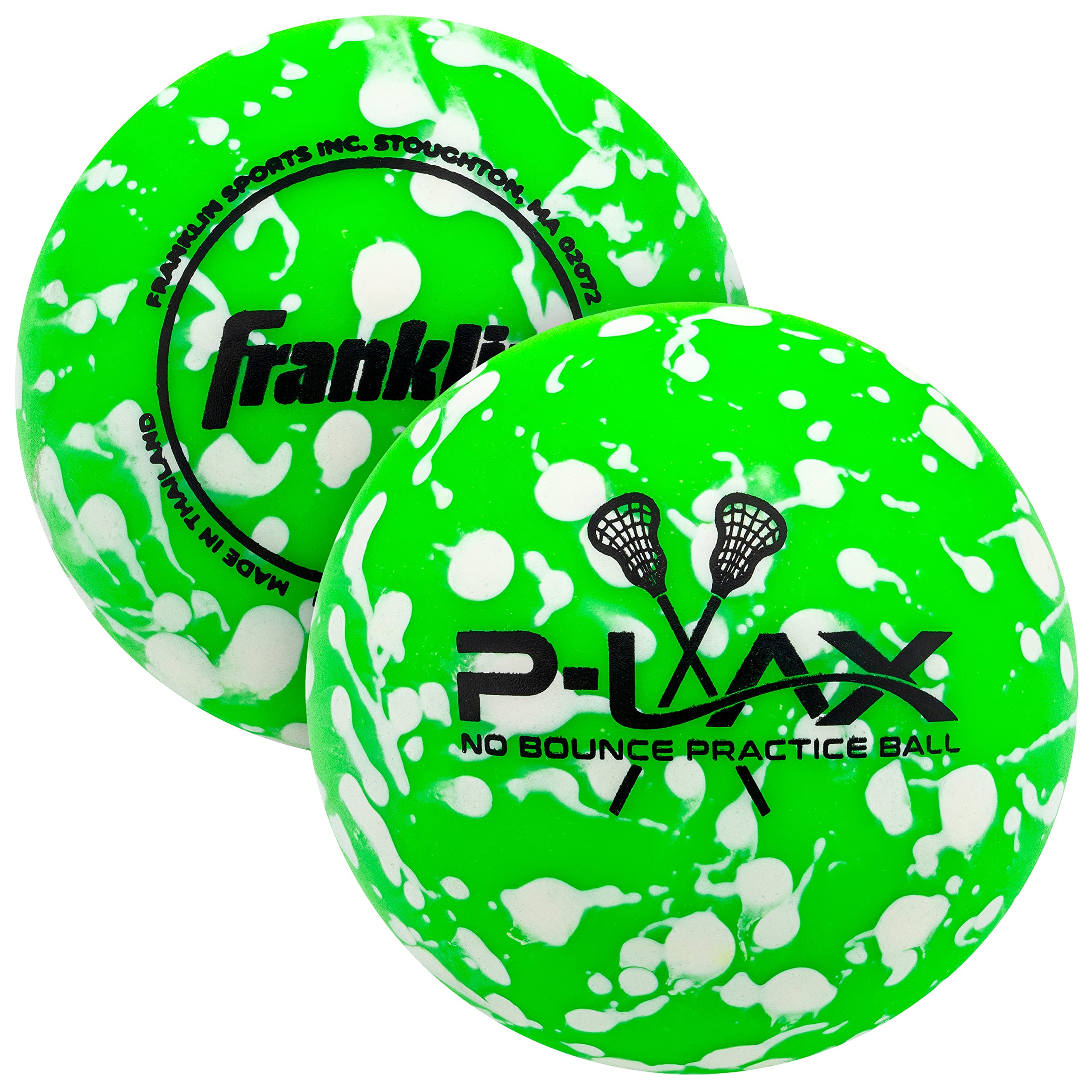 Franklin Sports Lacrosse Balls - Practice Lax Balls - 2 Pack -Massage Balls - All Ages Lacrosse - Green, 63 Mm