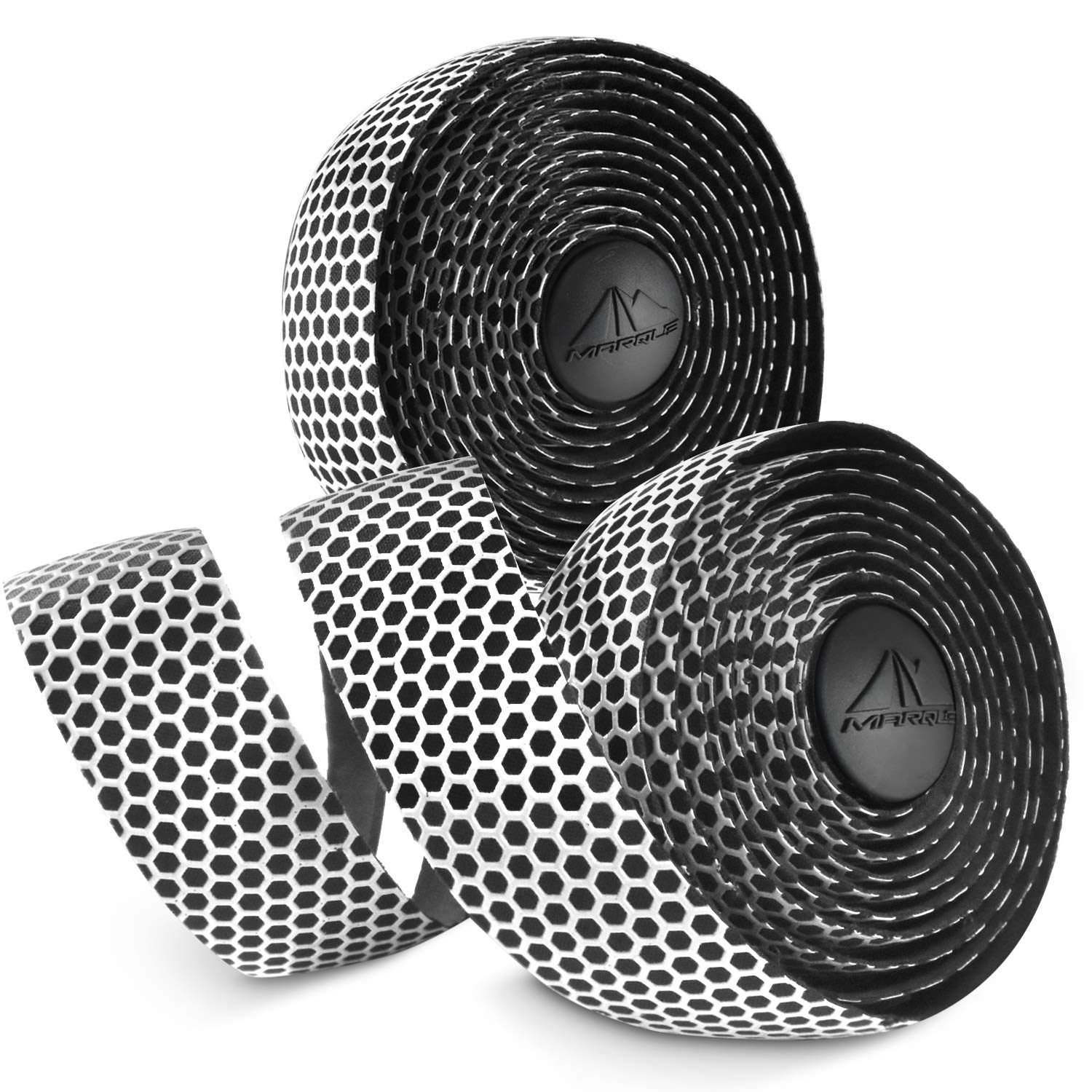 MARQUE Hex Bicycle Handlebar Tape - Road Bike Handle bar Tape 2PCS per Set (White)