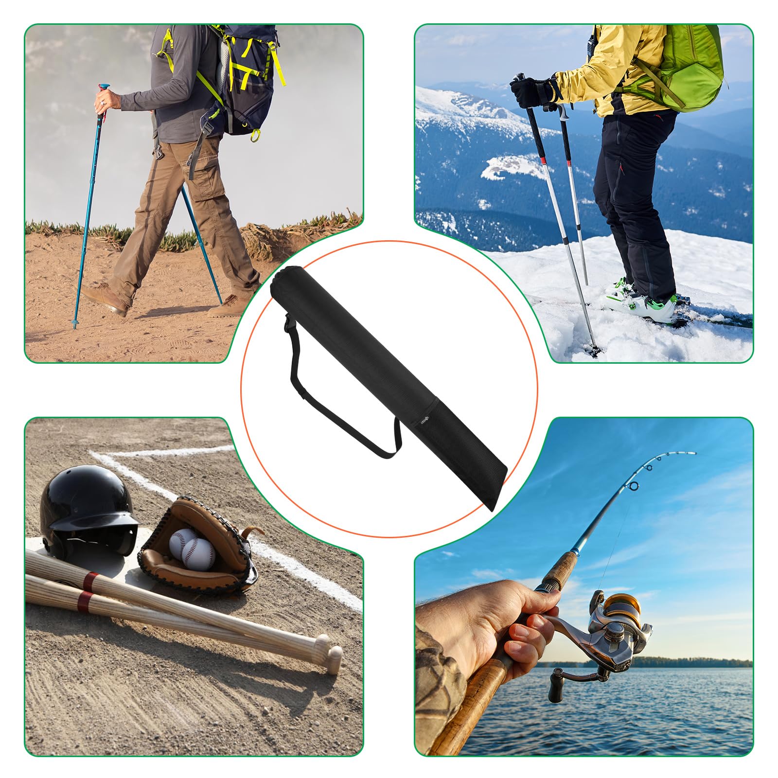 Cosmos Portable Trekking Poles Carrying Bag Tent Poles Bag Replacement Storage Bag Pouch For Walking Stick Trekking Hiking Poles