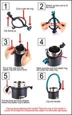 Iron       Flask Paracord Handle - Fits Wide Mouth Water Bottles - Durable Carrier, Secure Accessories, Survival Strap Cord, Saf