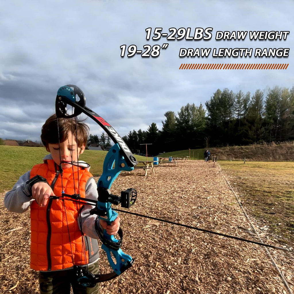 Lanneret Compound Bow And Archery Sets - Right Hand Archery Compound Bows 15-29 Lbs Draw Weight Adjustable For Youth And Beginne