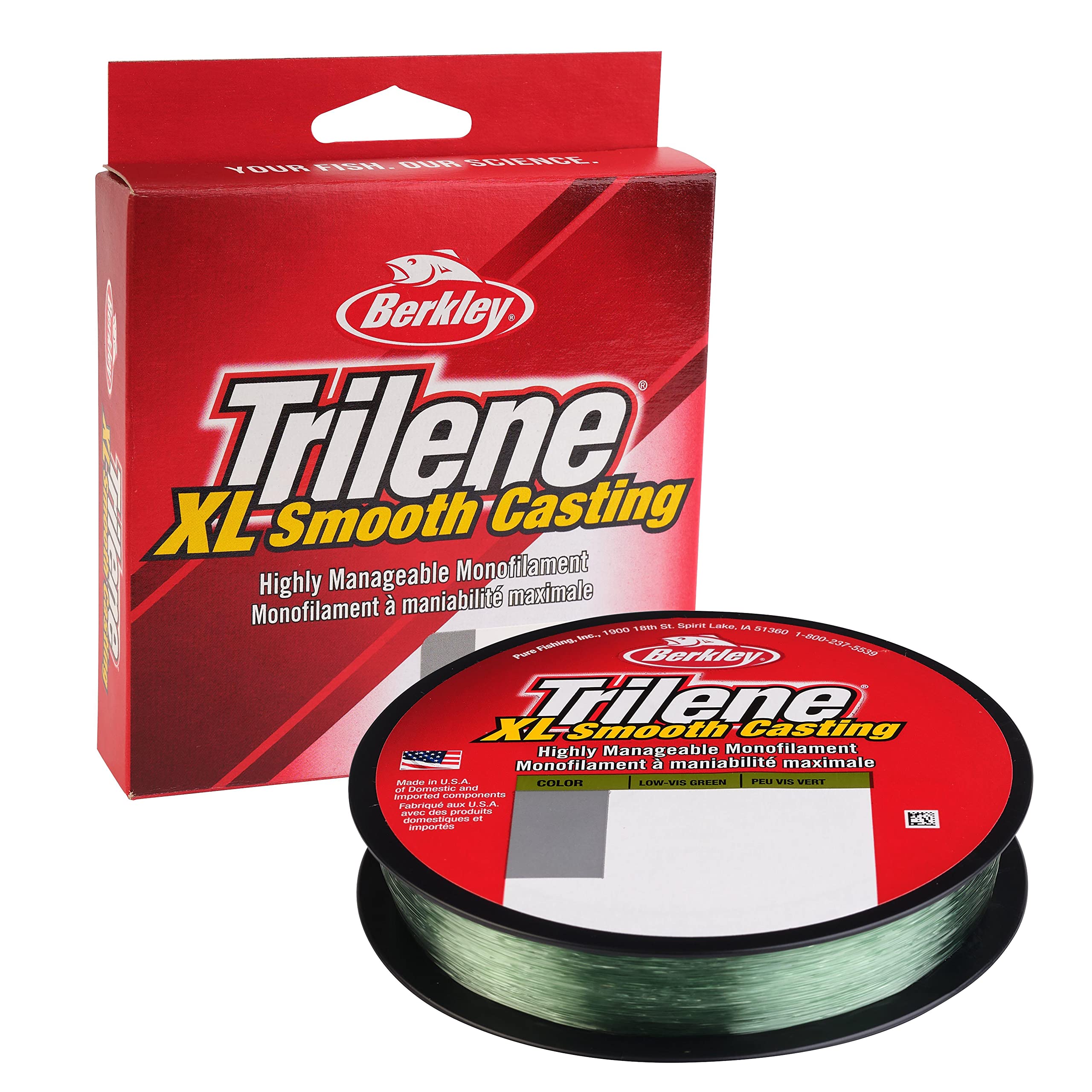 Berkley Trilene Xl, Low-Vis Green, 12Lb | 5.4Kg, 300Yd | 274M Monofilament Fishing Line, Suitable For Freshwater Environments