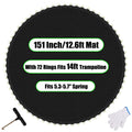 Trampoline Mat Replacement,12.6ft Diameter Mat with 72 Rings,Fits 14ft Trampoline and 5.3-5.7 Spring (Frame & Spring Not Include