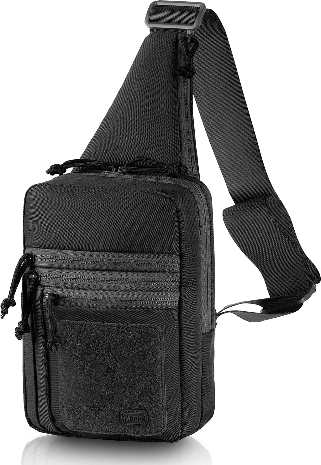 M-Tac Sling Bag for Men & Women - EDC Shoulder Pack - Crossbody Tactical Chest Bag - Everyday Tactical Gear (Black Loop Panel)