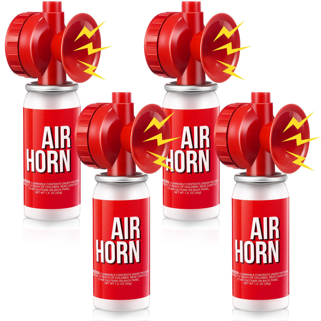 Saillong 4 Pack 1.4oz Boat Air Horn for Safety, Loud Marine Air Horns Can, Mini Small Blow Fog Bear Horn, Emergency Use for Spor