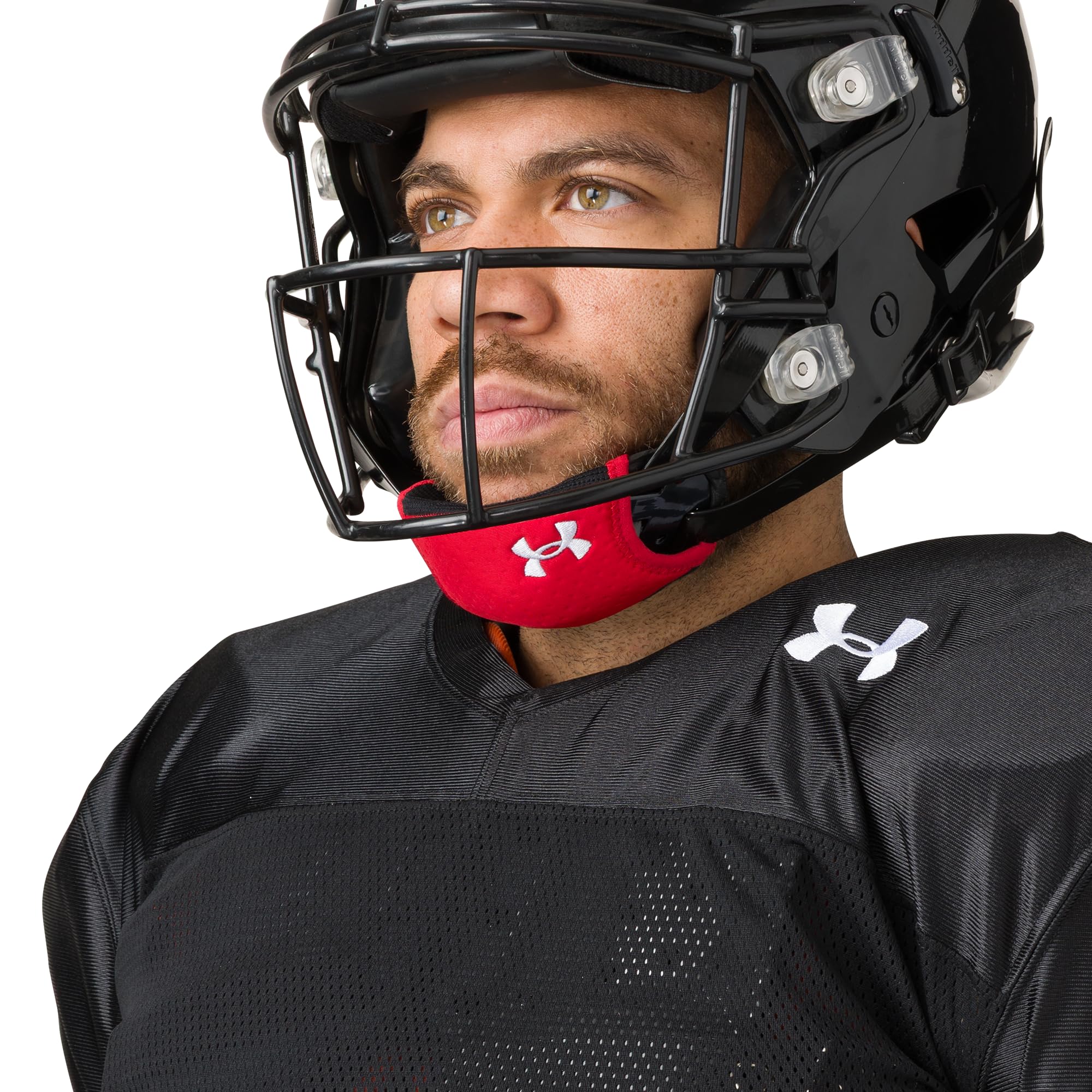 Chin Strap Covers Red/White Osfa
