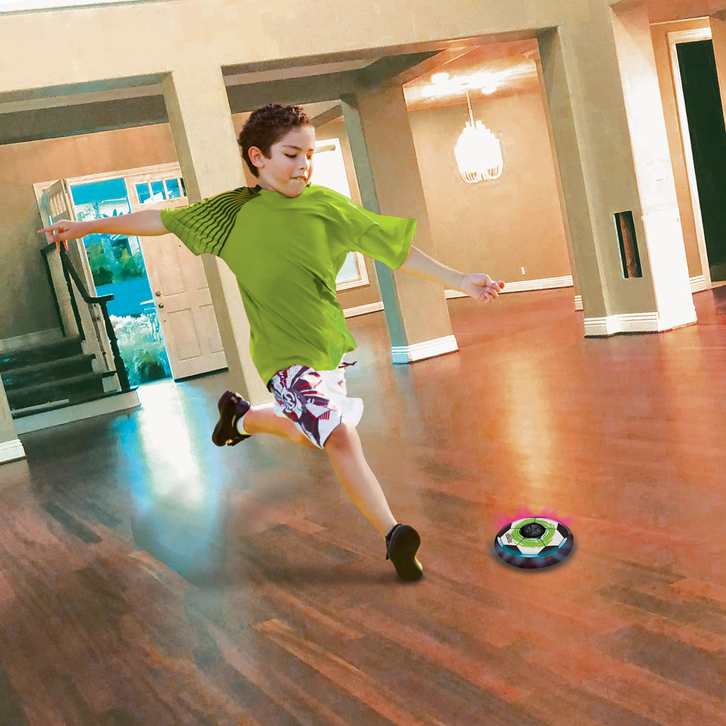 Hover?Hockey, Soccer, Bowling?3-In-1?Sports Set! Safe Indoor Game, 6 Bowling Pins, 2 Hockey Sticks, 2 Goals, 1 Hover Disk, Glide