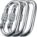 25Kn Climbing Carabiner - Uiaa Ce Rated 5620Lb - Heavy Duty Twist Locking Carabiner Clip - Industrial Strength Large Steel Oval