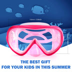 Kids Snorkel Swim Mask, Child Diving Mask Anti-Fog Swim Goggles With Nose Cover For Snorkeling Diving Swimming (Pink)