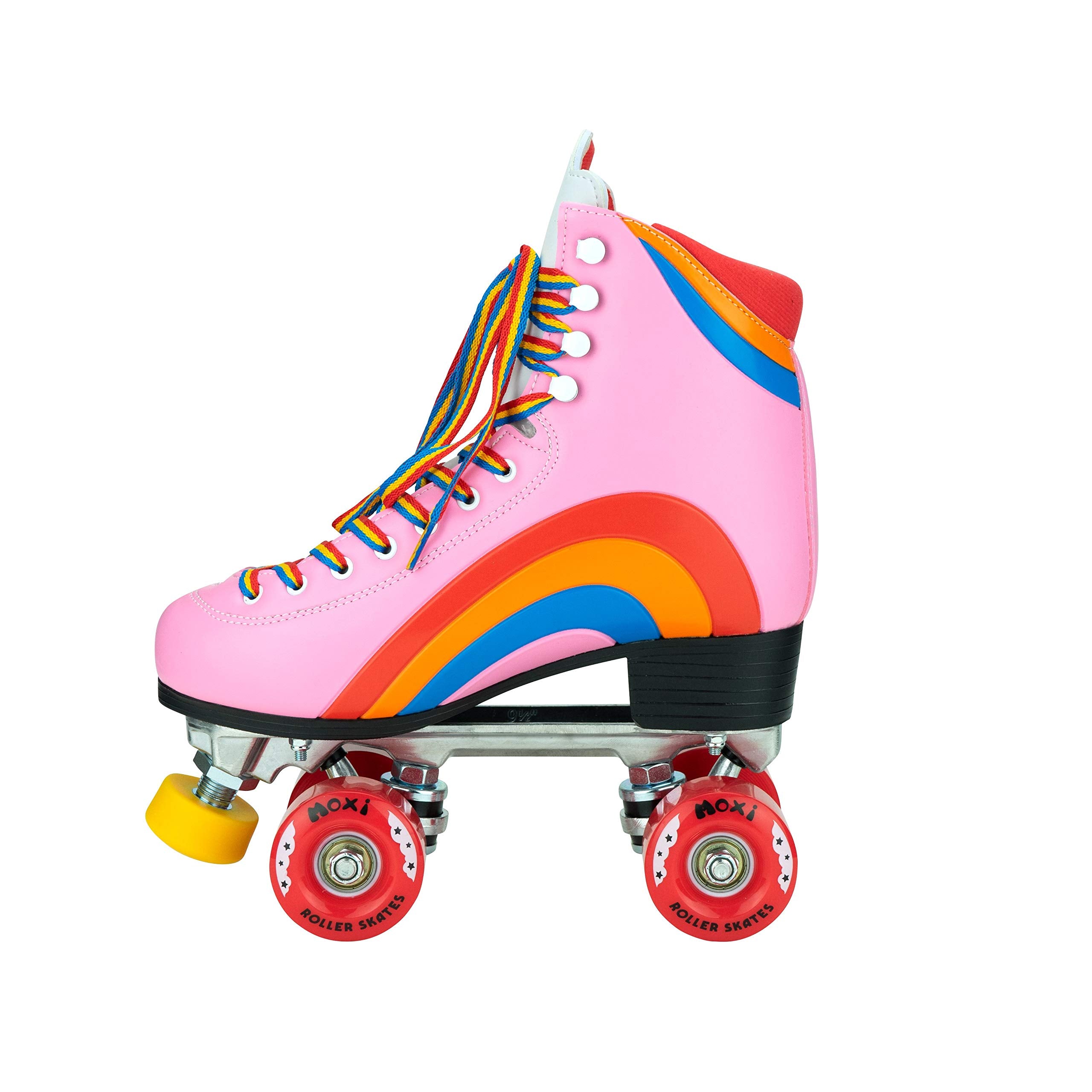 Moxi Skates - Rainbow Rider - Fun And Fashionable Womens Roller Skates | Pink Heart | Size 5