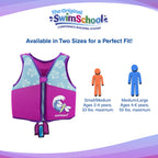Swimschool Swim Trainer Vest - Small/Medium Max 33 Pounds - Kids Swim Vest With Padded Shoulders - Comfortable Flex-Form-Fit Des