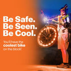 Brightz Wheelbrightz 2-Pack Bike Wheel Lights, Orange - Led Bike Lights For Tires - Bike Lighting Parts & Accessories - Outdoor