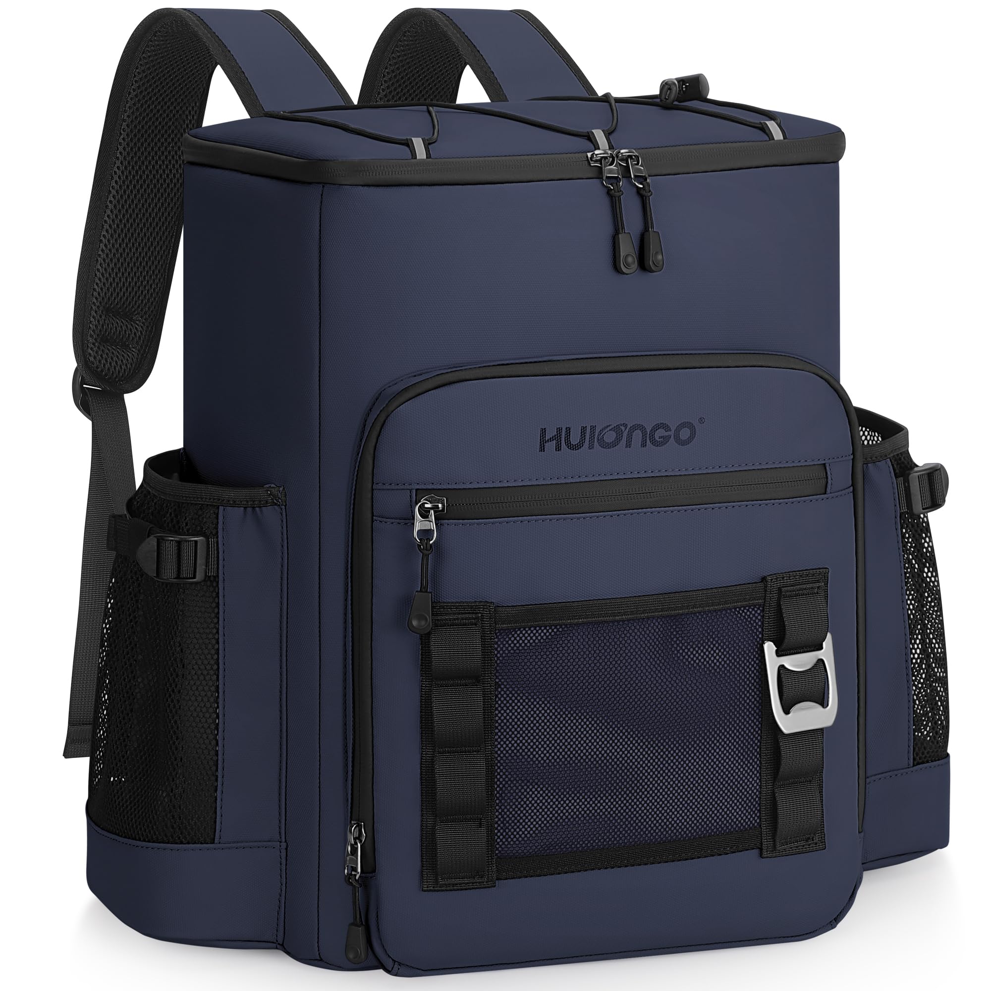Hulongo Large 52cans Waterproof Insulated Cooler Backpack for Men & Women, Leak Proof Backpack Cooler, Soft, 8Gal (Dark Blue)