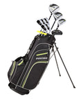 Precise M3 Mens 14-Piece Golf Set - 460cc Driver, Wood, Hybrid, 6-PW Irons, Putter, Stand Bag, 3 Headcovers and Cover - RH - Gre