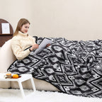 Putian Merino Wool Blanket Camping Outdoor Blanket - 63'' X 51'' Bohemia Grey Great For Camping, Outdoors, Sporting Events, Surv
