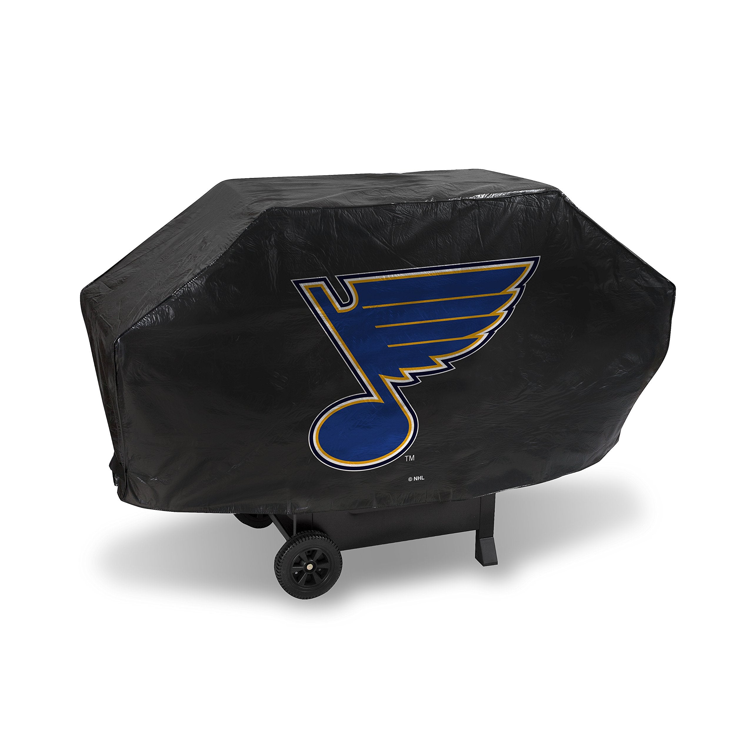 Rico Industries Ricepod St. Louis Blues Black Deluxe Grill Cover Deluxe Vinyl Grill Cover - 68 Wide/Heavy Duty/hook and loop Sta