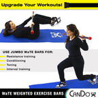 Cando Jumbo Wate Bar 5Lb Yellow, Total Body Workout Weighted Exercise Bar For Strength Training, Toning, And Physical Therapy