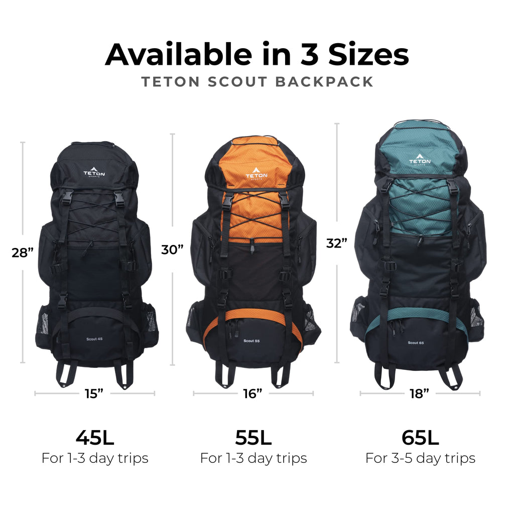Teton Sports Scout Internal Frame Backpack - Perfect For Hiking, Camping, Backpacking; Rain Cover Included