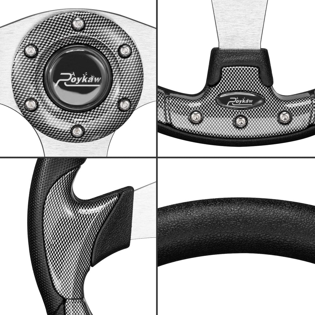 Roykaw Golf Cart Steering Wheel Or Hub Adapter For Ezgo Club Car Yamaha (Style 2 Black)