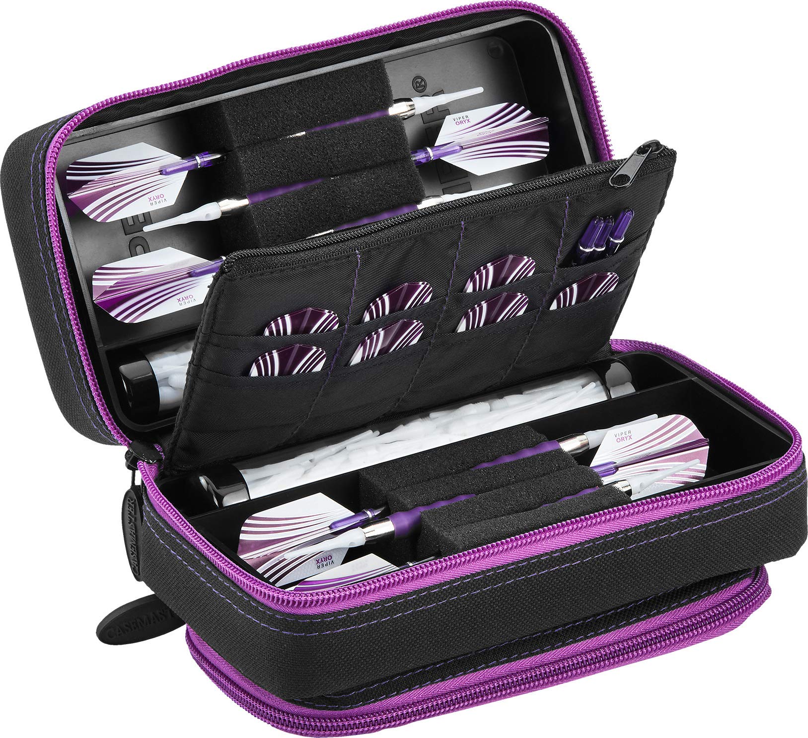 Casemaster By Gld Products Plazma Pro Dart Case Black With Amethyst Zipper And Phone Pocket