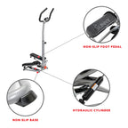 Sunny Health & Fitness Twist Stair Stepper Machine With Handlebar - Sf-S020027 Silver