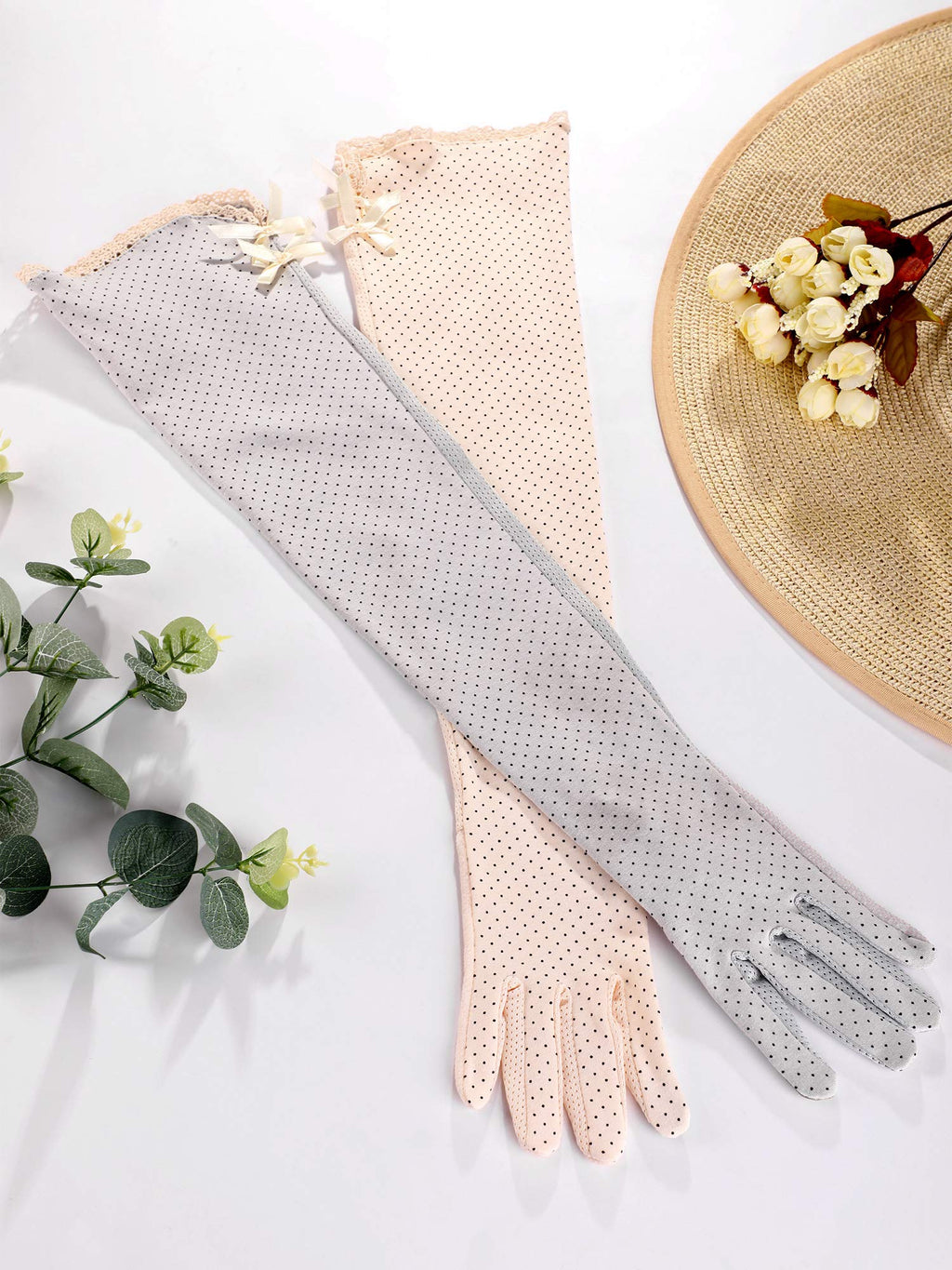 2 Pairs Women Uv Sun Protection Driving Gloves Touchscreen Cotton Arm Sun Block Gloves For Outdoor Sports Summer Supplies (Color