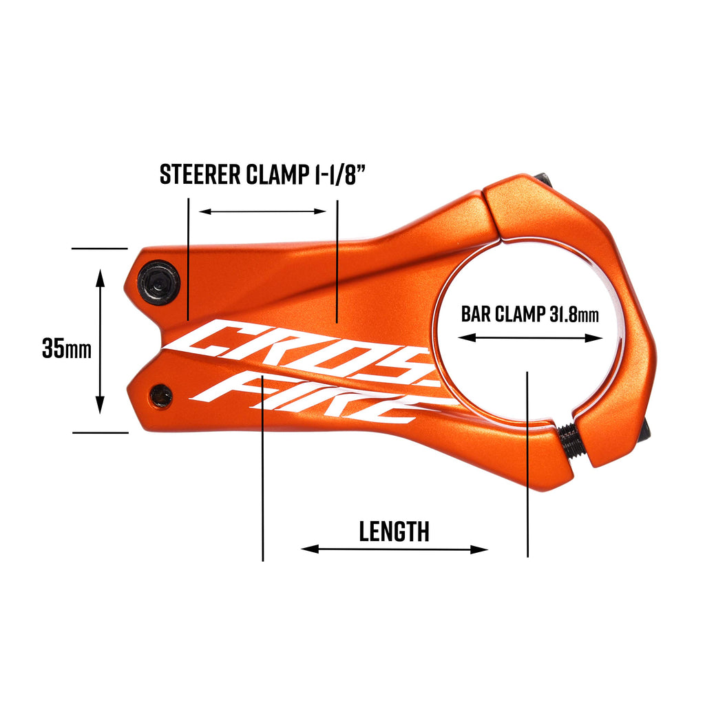 Funn Crossfire Mountain Bike Stem With 31.8Mm Bar Clamp - Durable And Lightweight Alloy Bike Stem For Mountain Bike And Bmx Bike